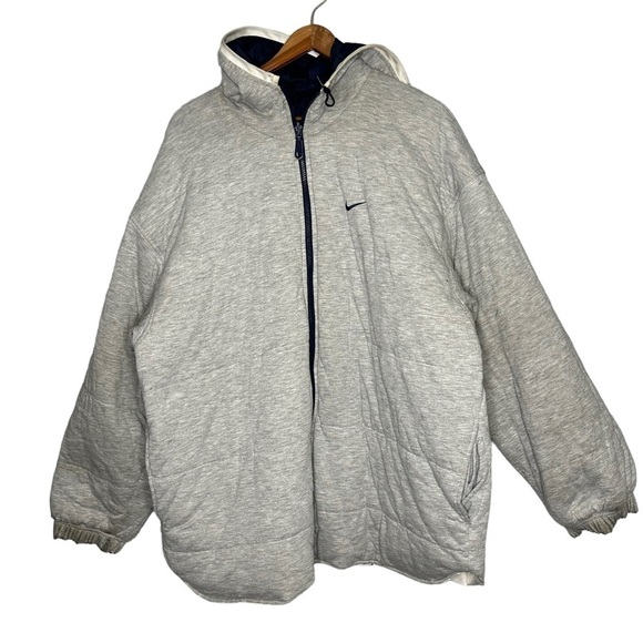 VINTAGE Nike Rare Reversible Hooded Heavy Jacket - Picture 2 of 15